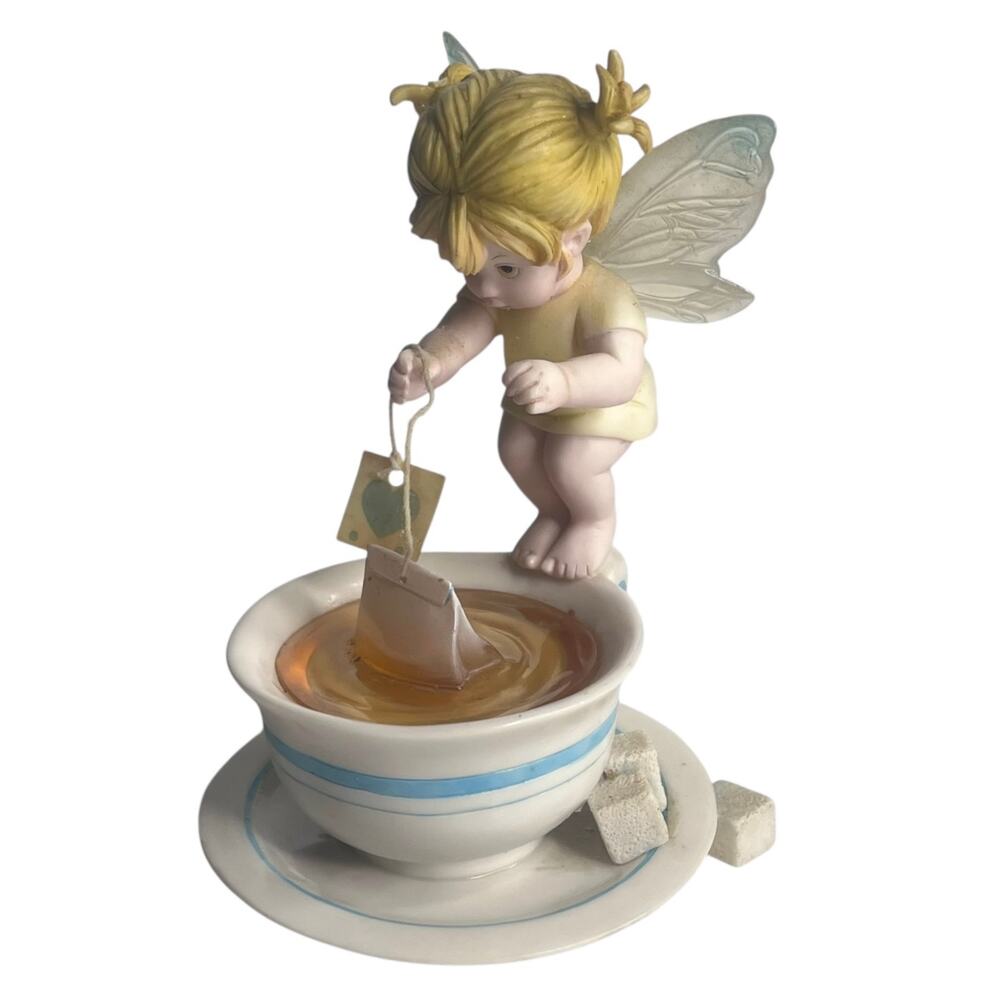 My Little Kitchen Fairies Tea Bag Fairie Teacup Fairy Girl 5" Figurine Vtg